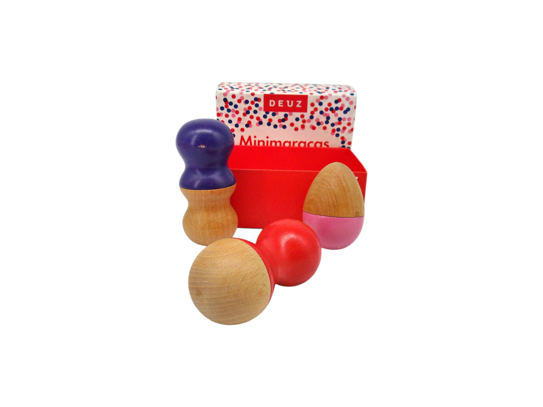 Hochet coffret - Mini maracas - Rose