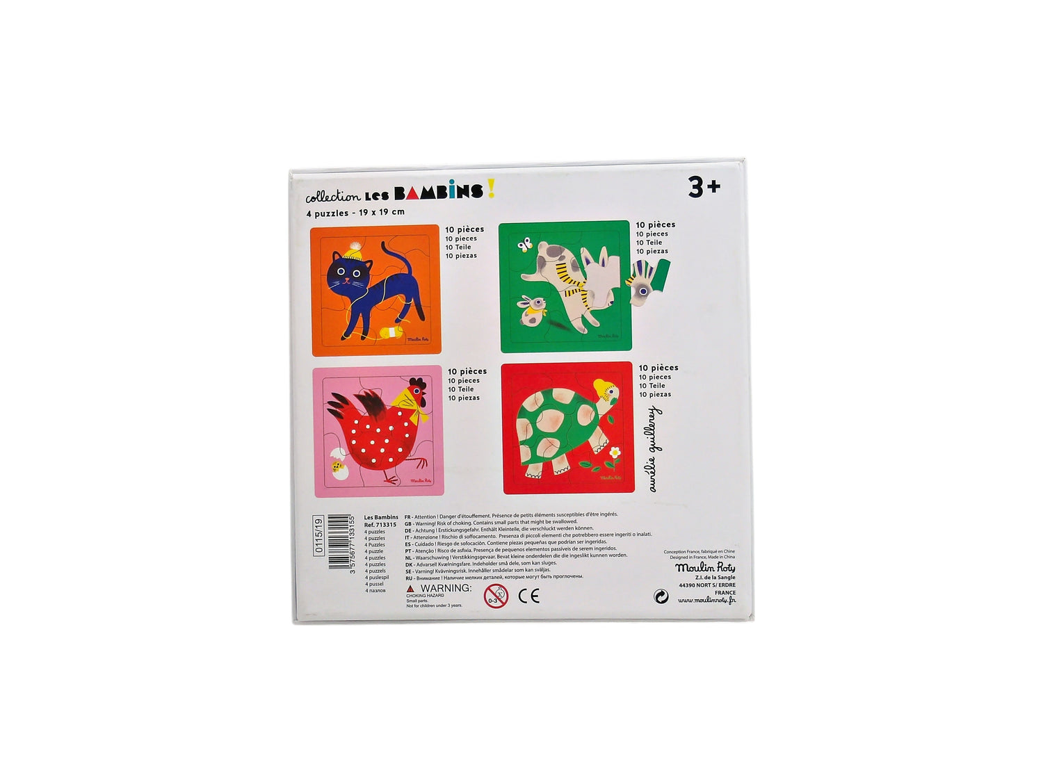 Puzzle - Animaux - Les bambins - 4x10 pièces