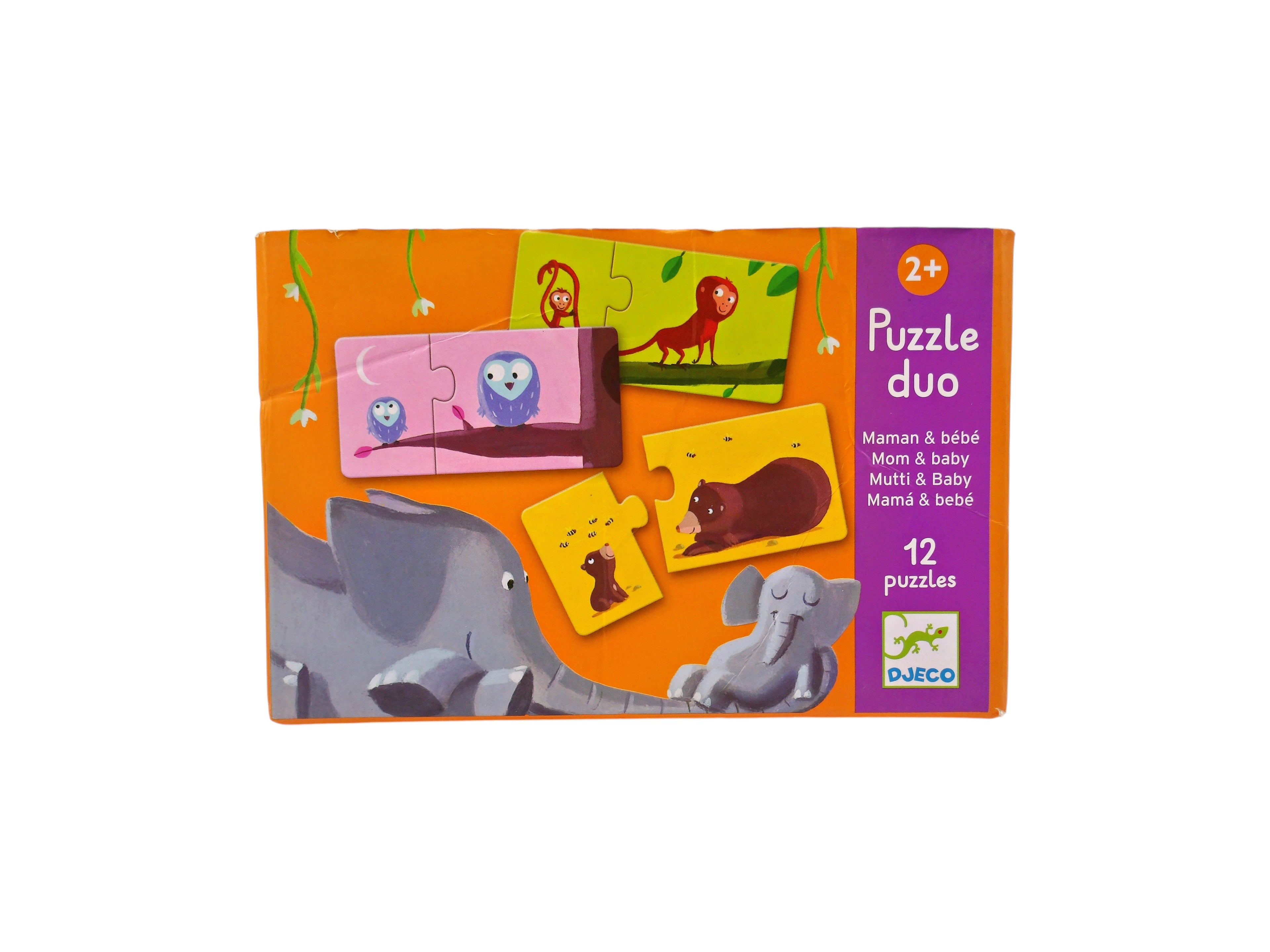 Puzzle duo - Maman et bébé - 12 Pièces