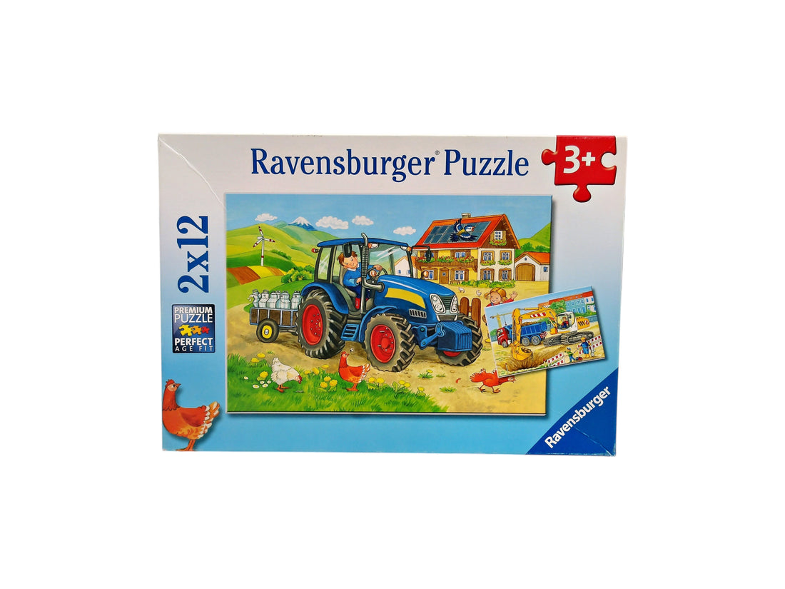 Puzzle - Tracteur et chantier - 2 x 12 pièces