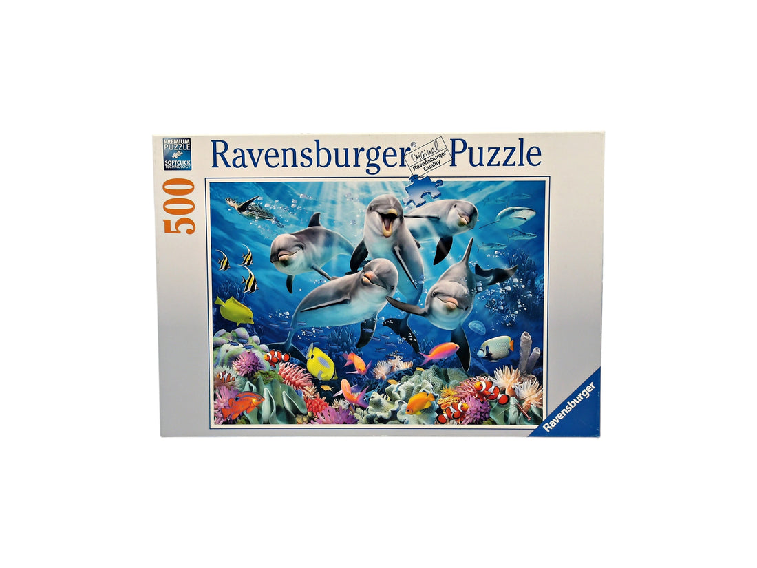 Puzzle 500 pièces - Dauphins sur le récif de corail