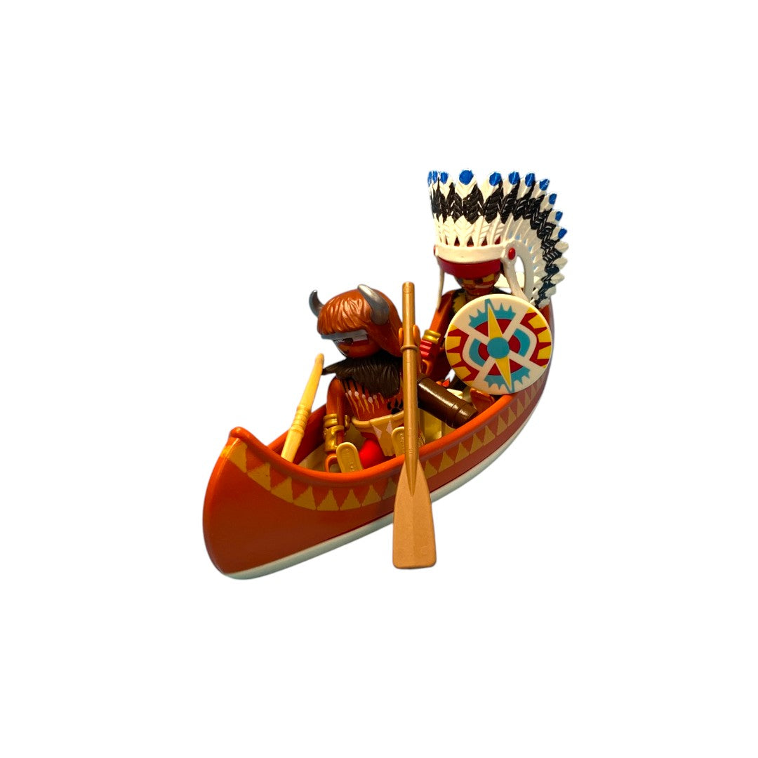 Univers indiens - x2 figurine et pirogue