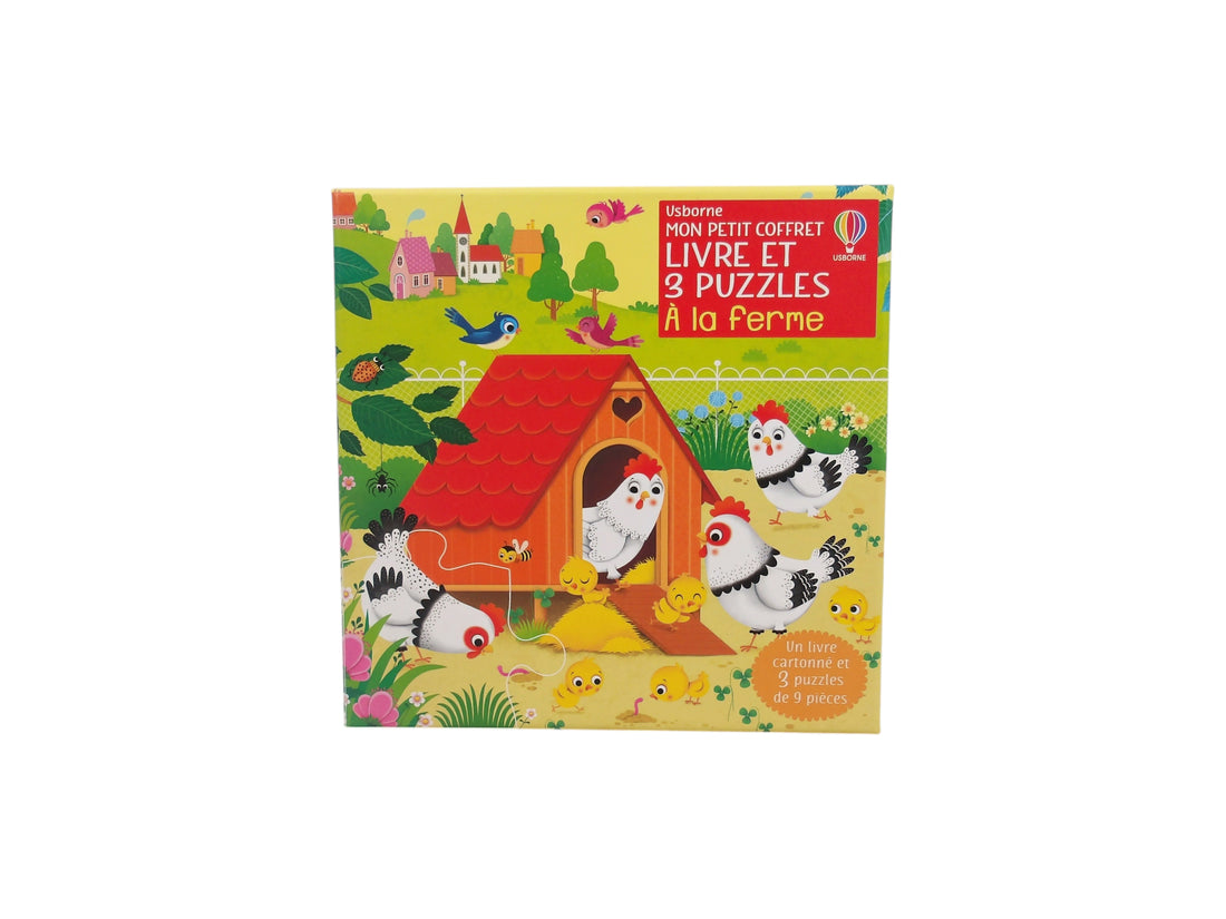 À la ferme - Mon petit coffret livre et 3 puzzles- Édition 2021