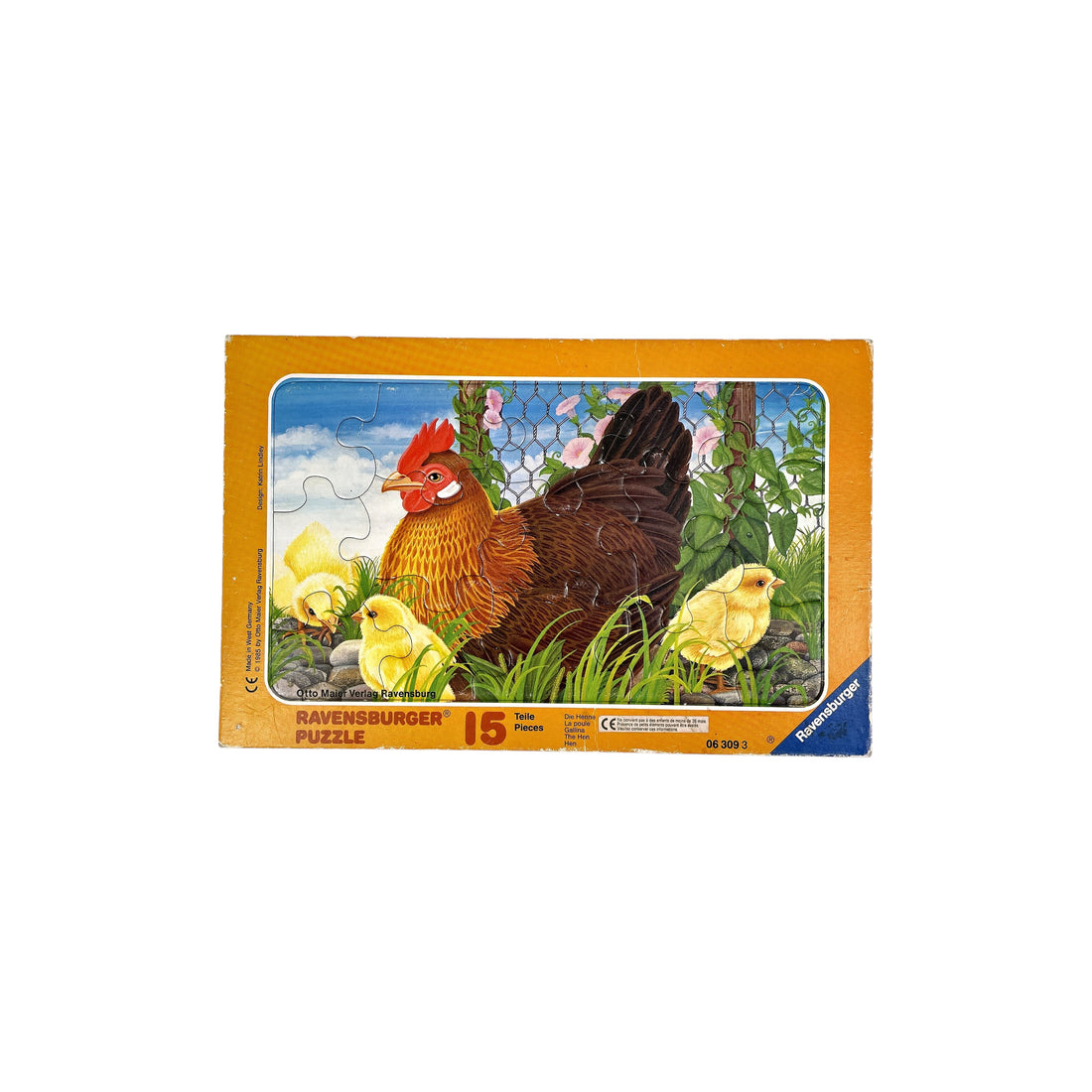 Puzzle cadre- Poule et ses poussins - 15 pièces