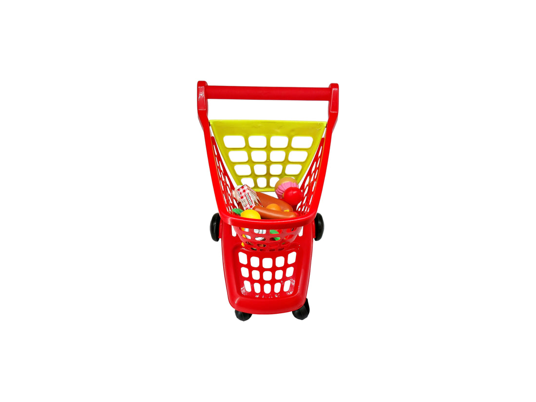 Chariot de supermarché et 18 accessoires de cuisine