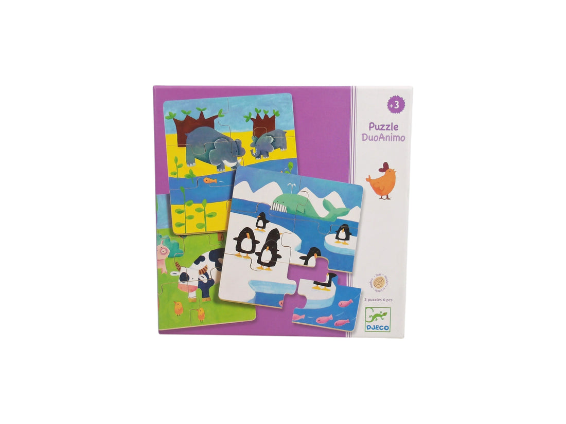 Puzzle - Animaux and co - 3x6 pièces