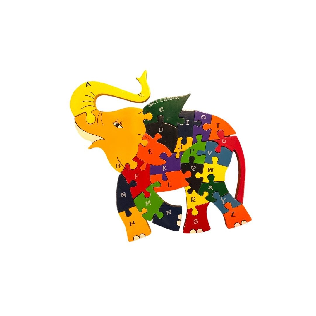 Grands puzzles alphabet bois - Eléphants - x2