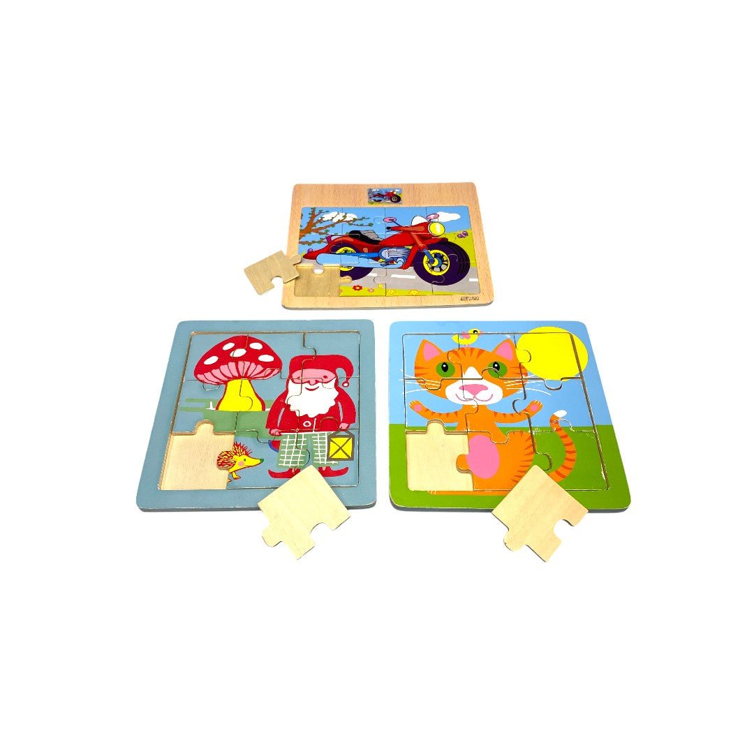 Lot de 3 puzzles en bois