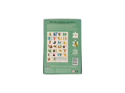 Puzzle A-Z - Abécédaire -  Animaux menacés - 70 pièces- Édition 2022
