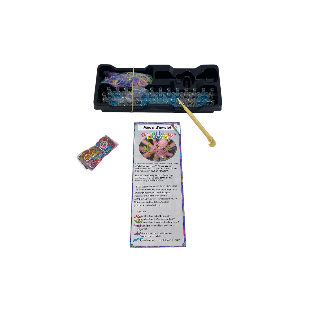 Rainbow loom - Kit de création de bracelets en élastiques colorés