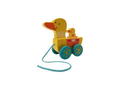 Maman canard à tirer en bois