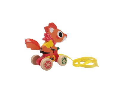 Renard à tirer en bois - Scouic