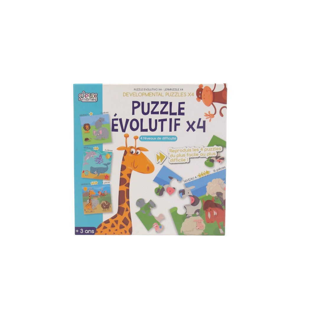 Puzzles évolutifs - Animaux x 4