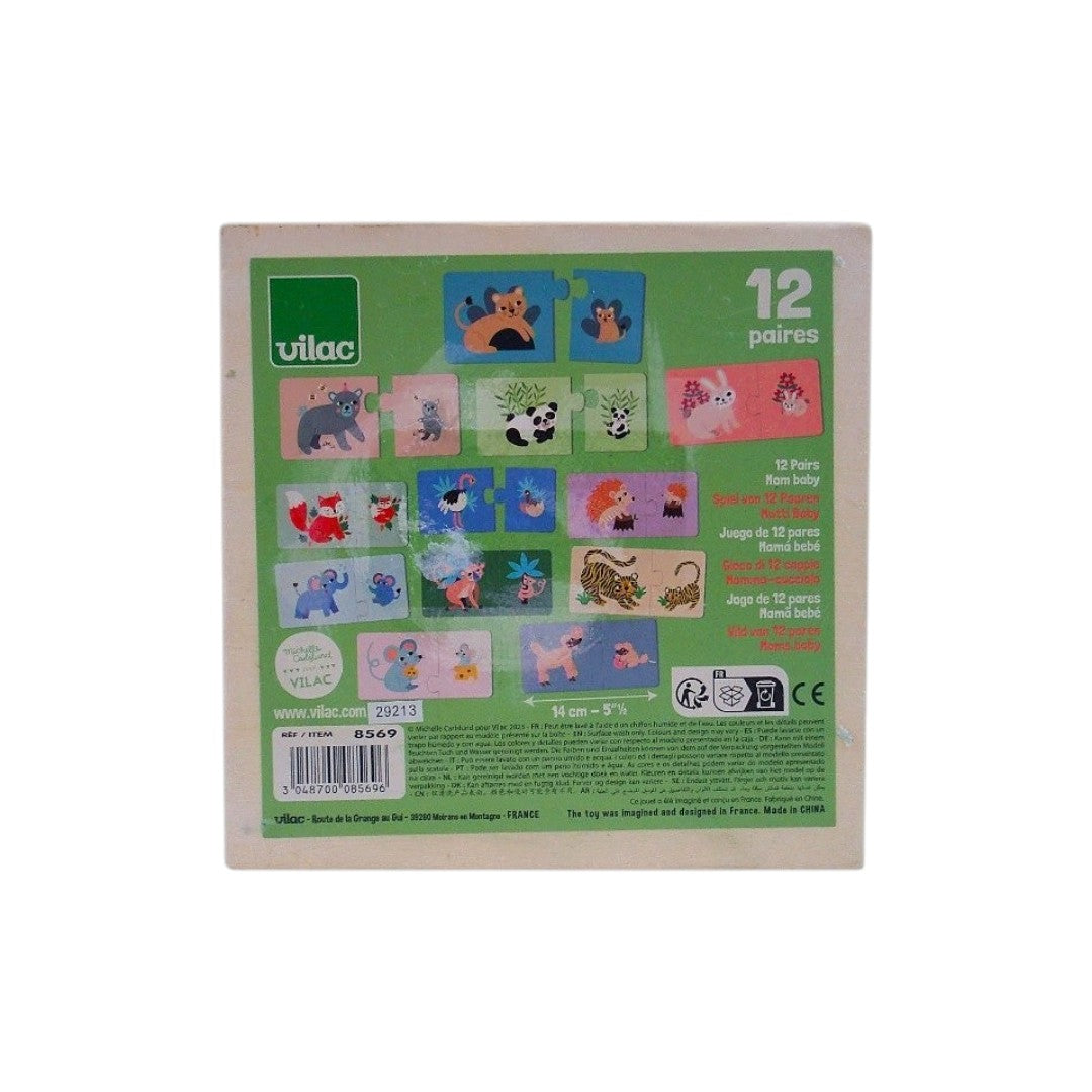 Puzzle bois -Maman-bébé -12 Paires- Édition 2023