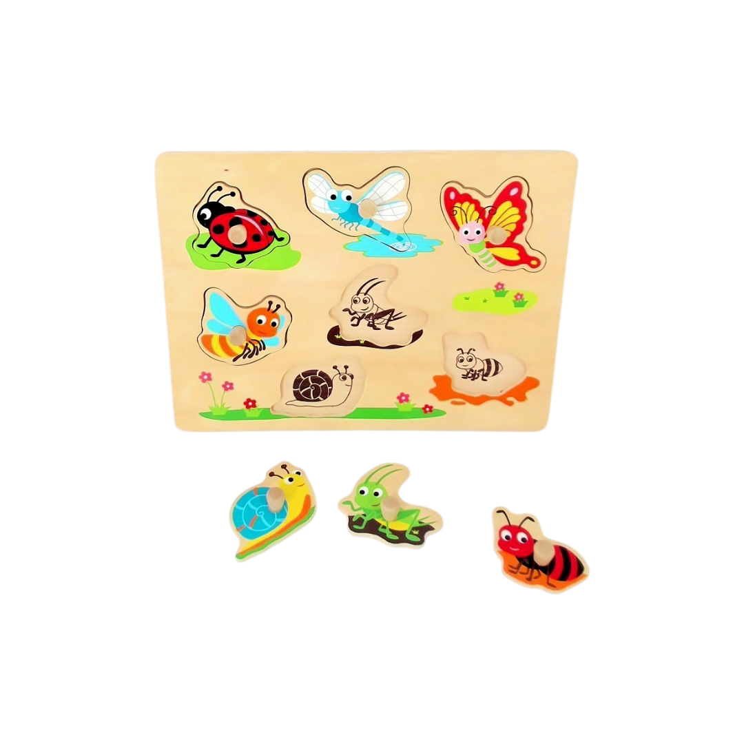 Puzzle à encastrement en bois - Les insectes
