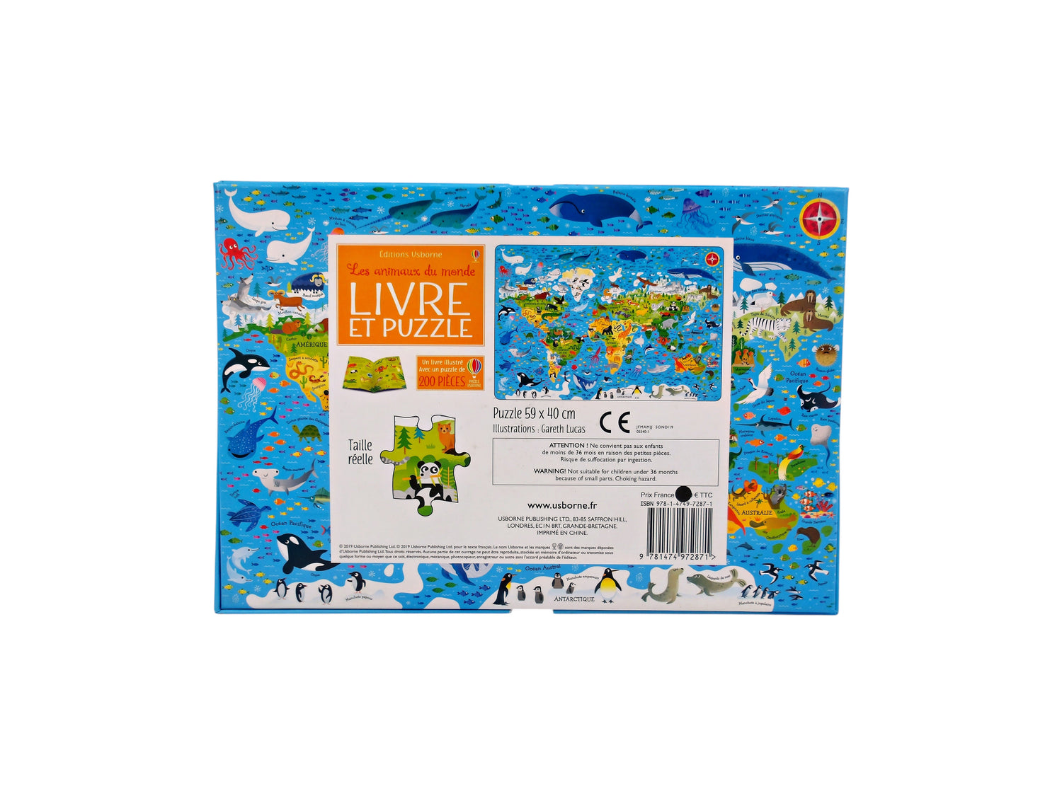 Livre puzzle - Les animaux du monde - 200 pièces- Édition 2019