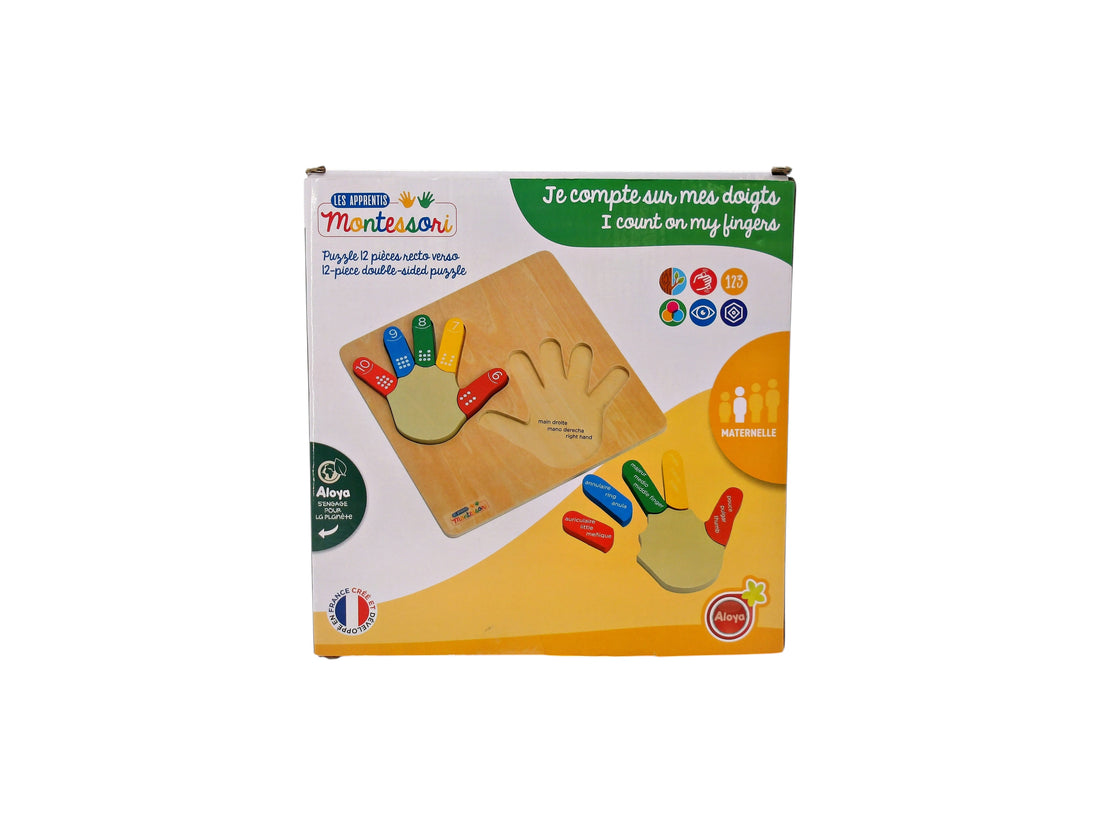 Puzzle - Je compte sur mes doigts - Montessori