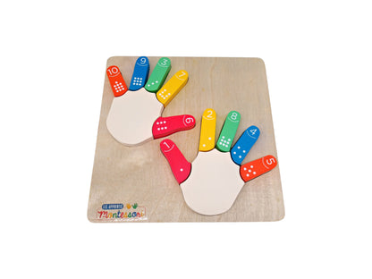 Puzzle - Je compte sur mes doigts - Montessori