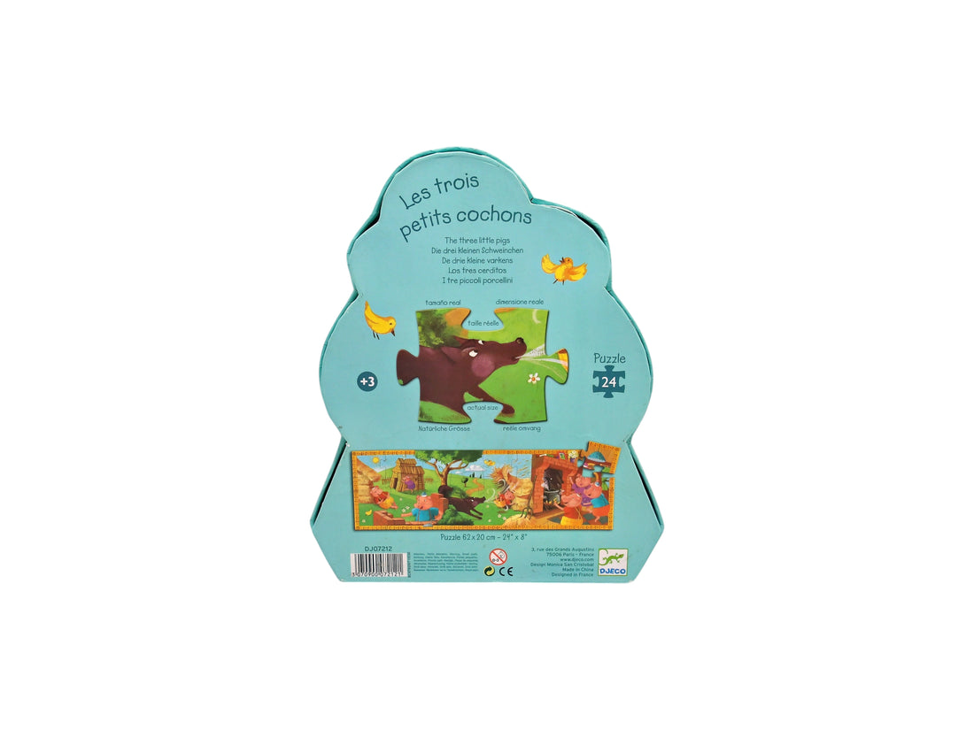 Puzzle silouhette - Les trois petits cochons - 24 pièces