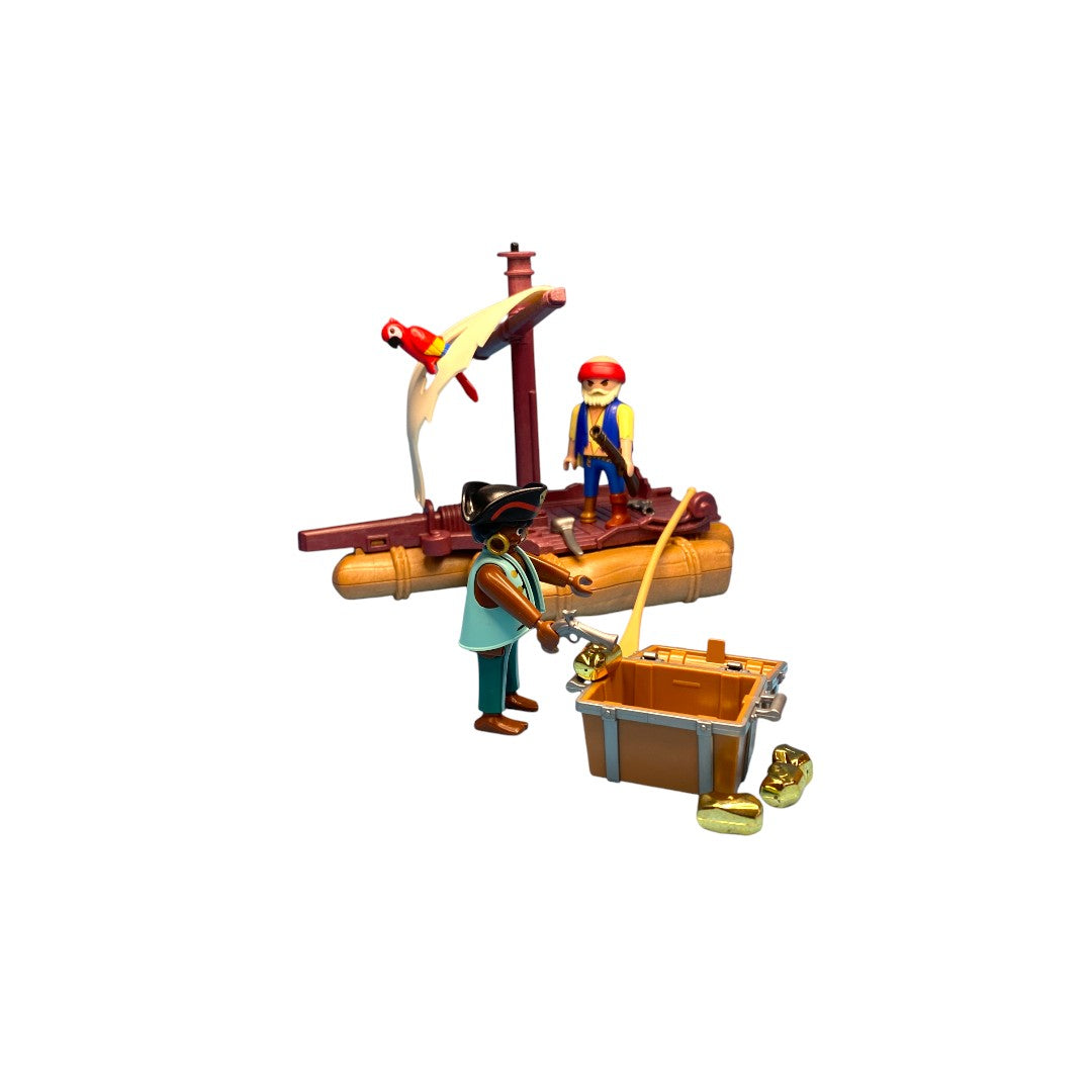 Set pirates chasse au trésor - x2 personnages avec radeau et accessoires