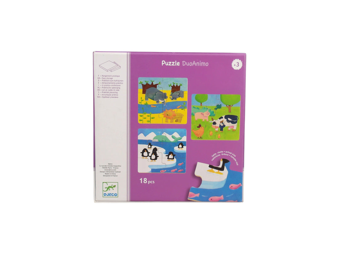 Puzzle - Animaux and co - 3x6 pièces