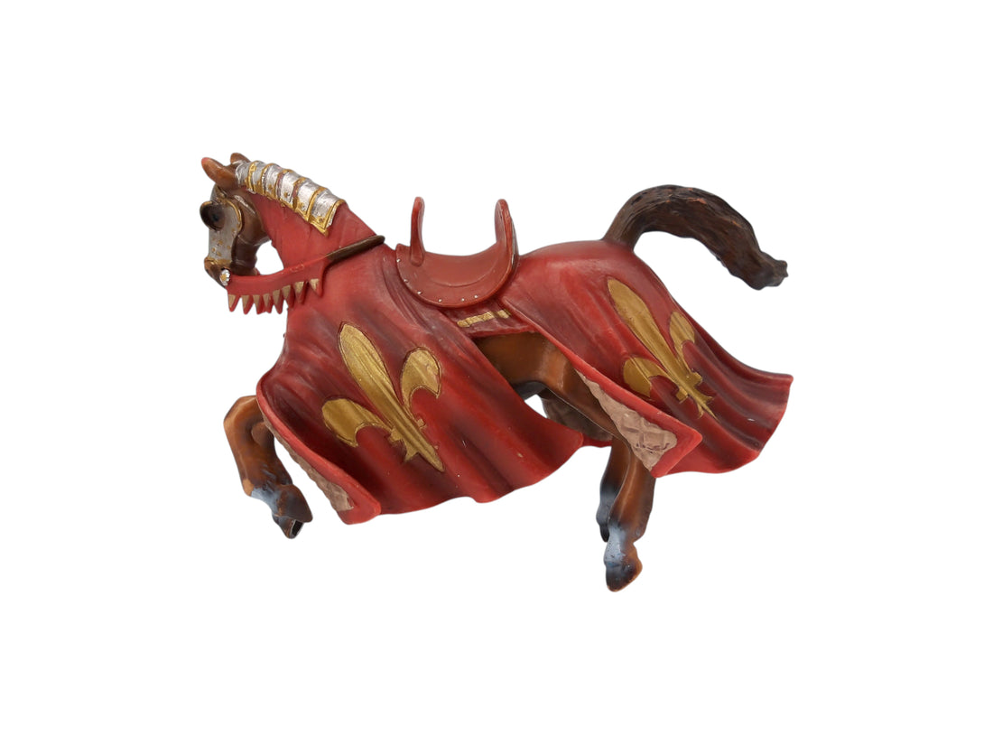Figurine - Cheval médiéval - Rouge