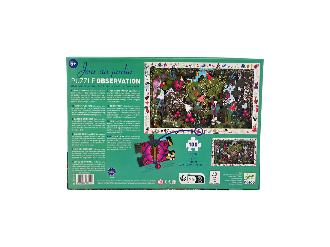 Puzzle observation - Jeux au jardin - 100 pièces