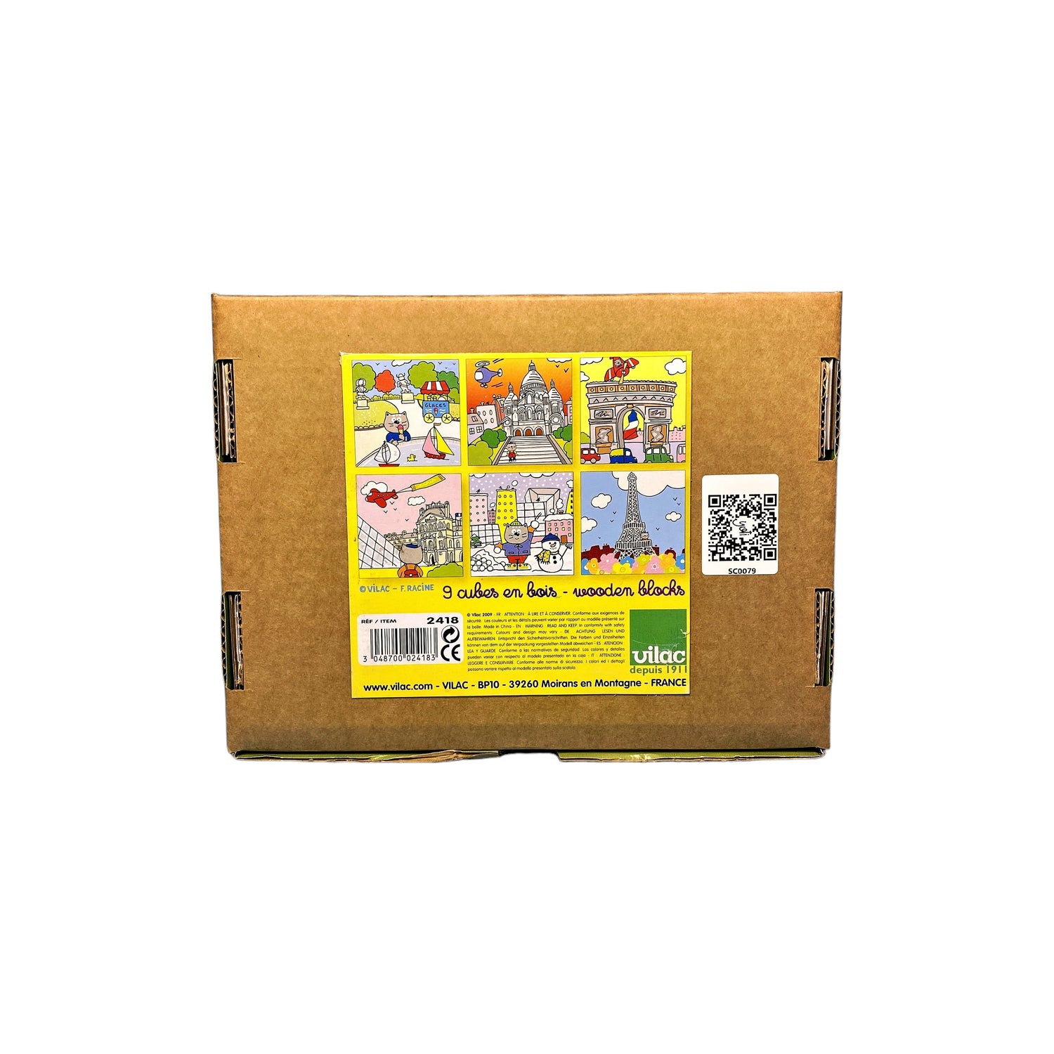 Coffret 9 cubes en bois - Léon à Paris