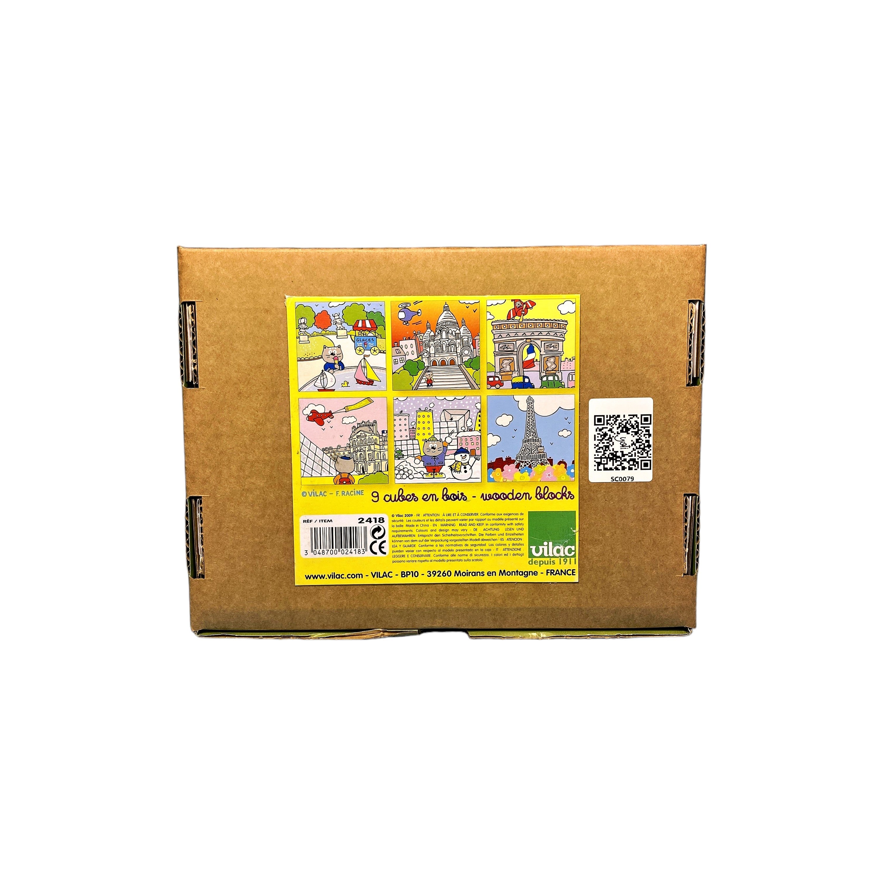 Coffret 9 cubes en bois - Léon à Paris