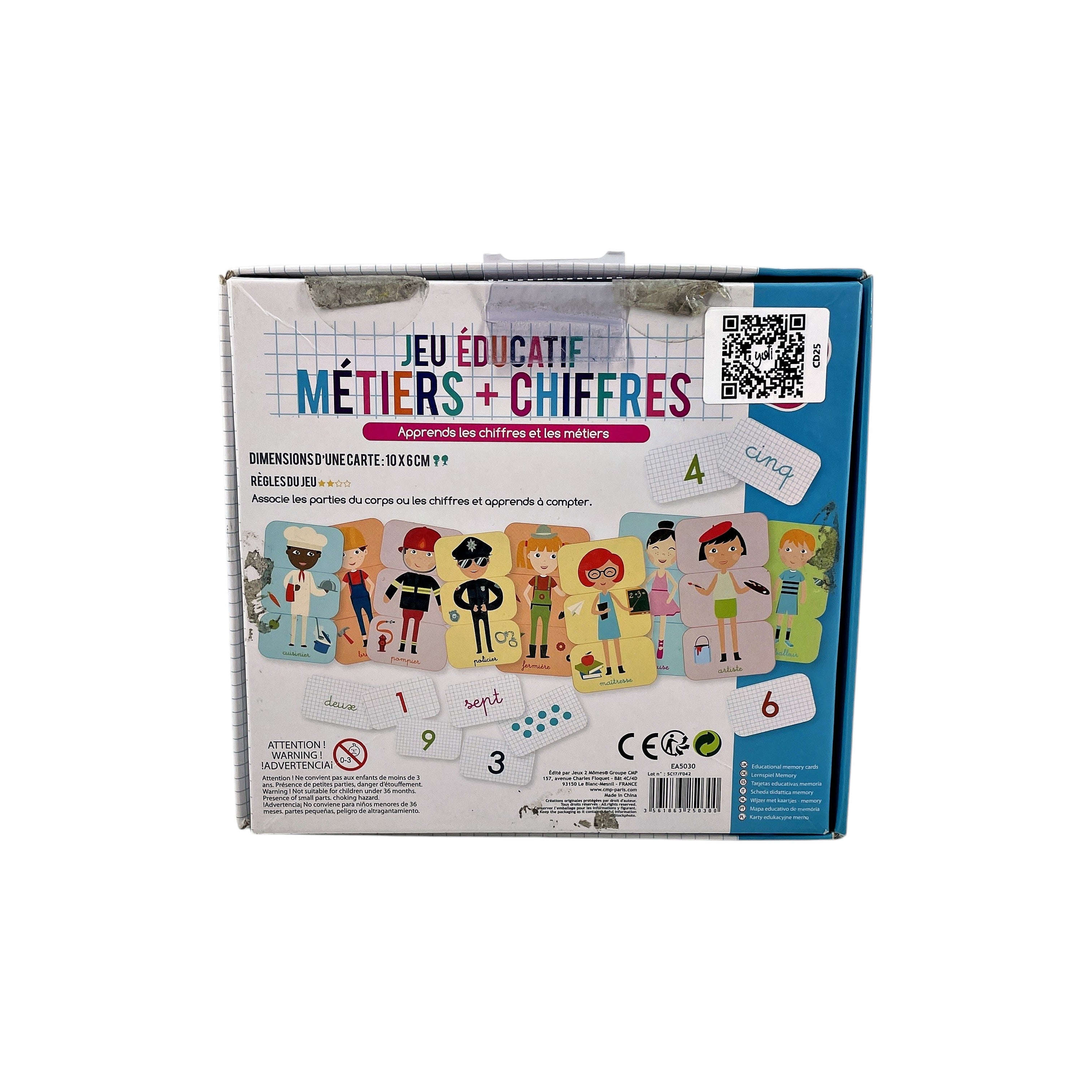 Cartes éducatives métiers et chiffres