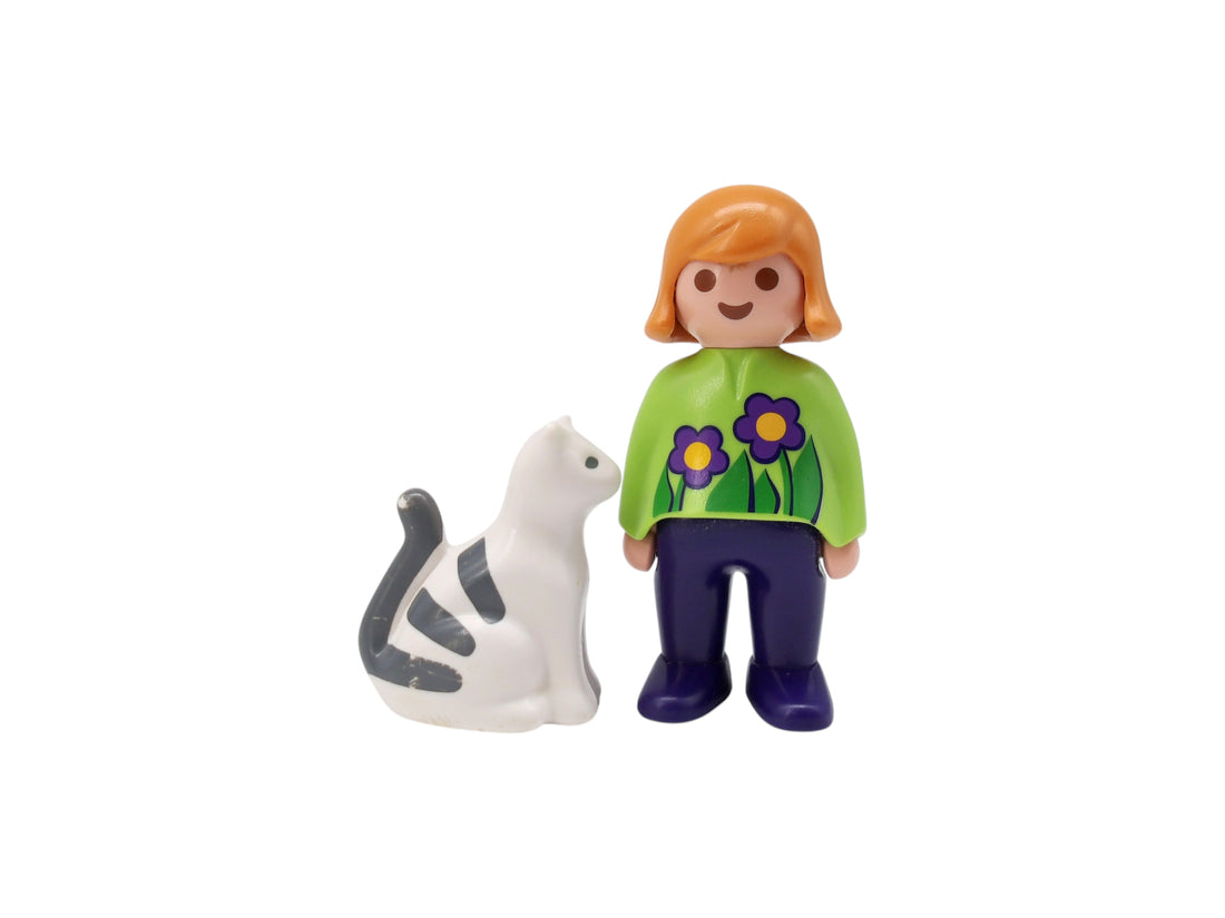 Playmobil 1.2.3 - Femme avec son chat - Set 6975