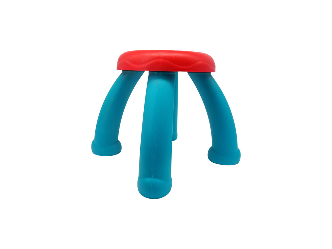Tabouret 4 pieds b- Bleu et rouge