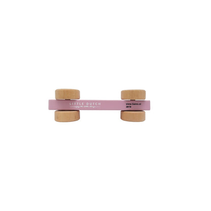 Voiture rose en bois