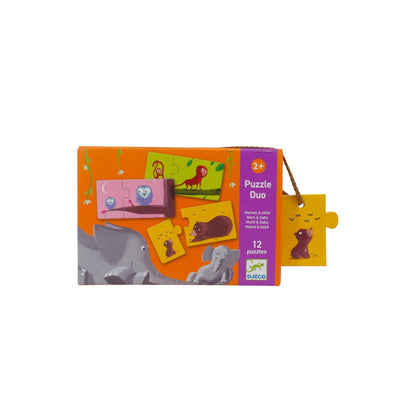 Puzzle duo - Maman et bébé - 12 Pièces
