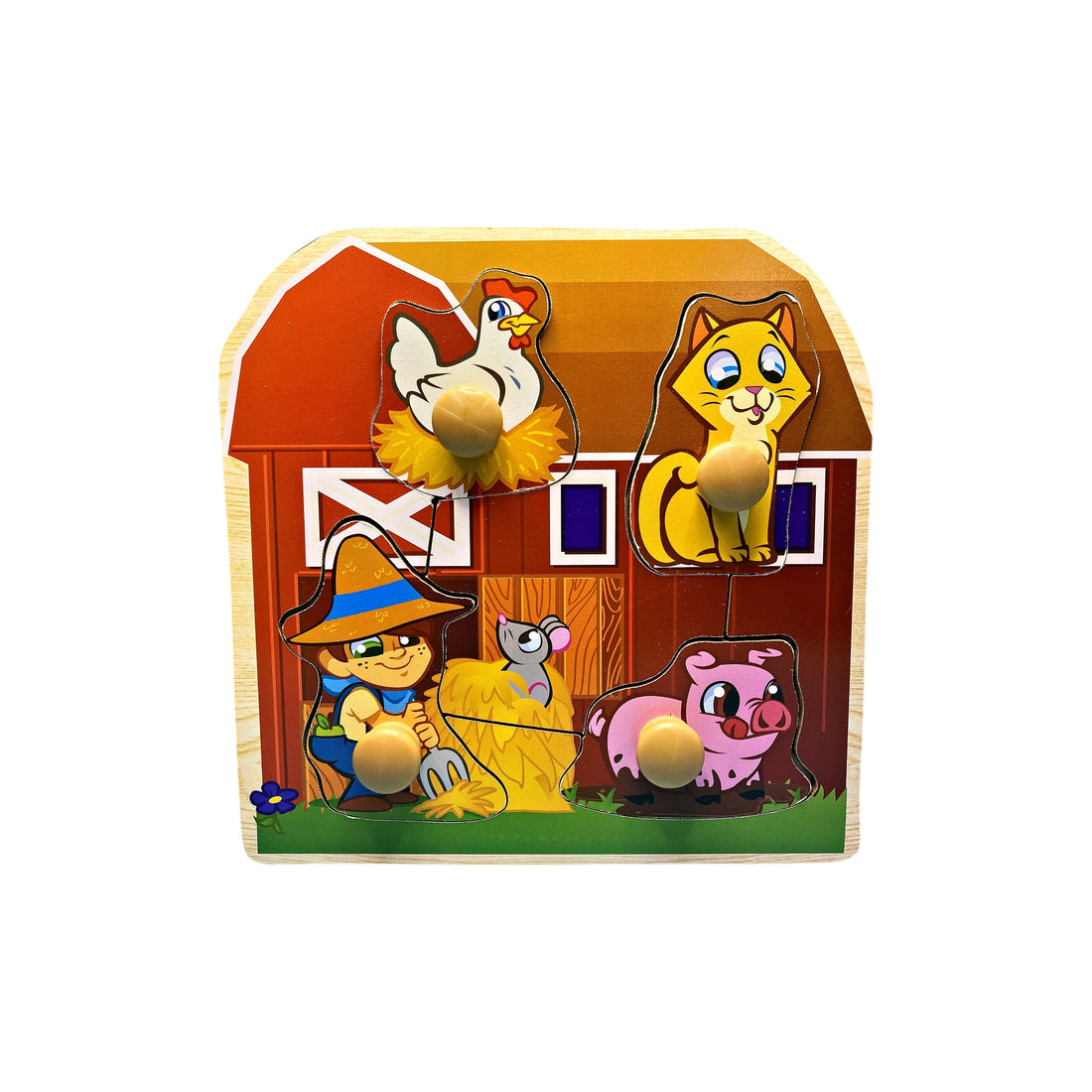 Puzzle en bois - Animaux de la ferme - 4 pièces