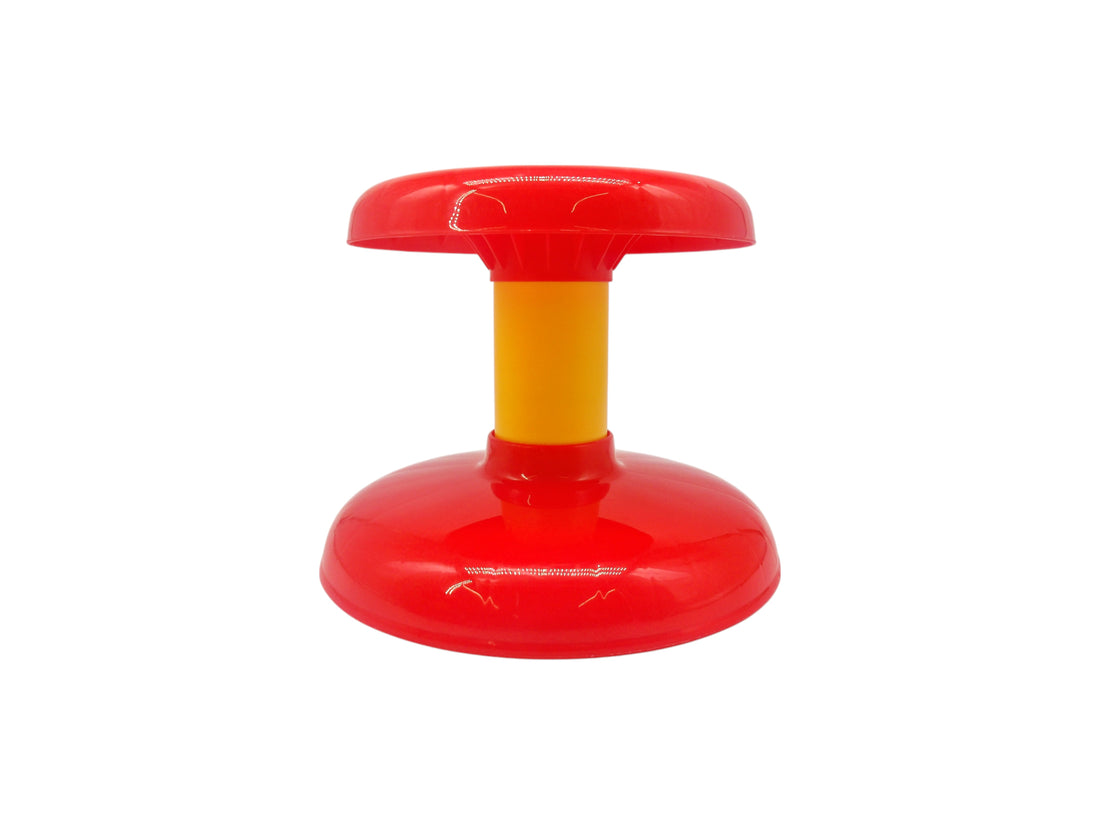Tabouret rond  - Rouge et jaune