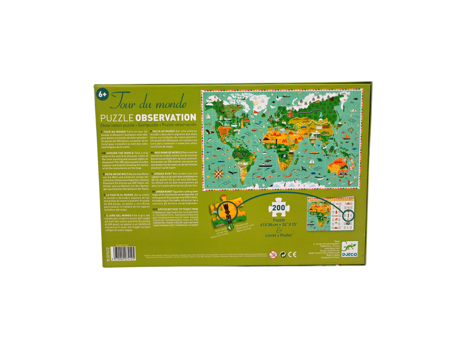 Puzzle observation - Tour du Monde - 200 pièces