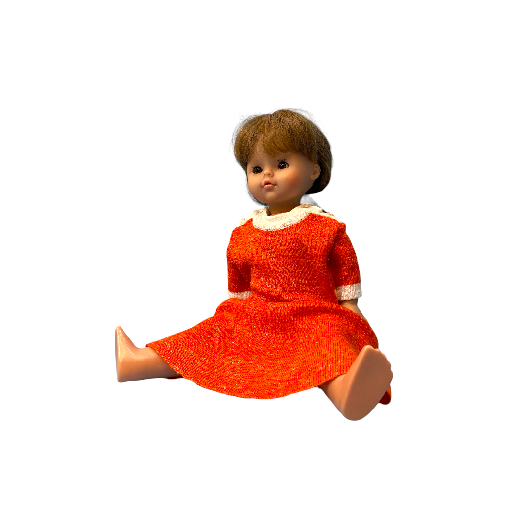 Poupée GéGé, robe orange, Haute Couture Habillage déposé,poupées anciennes Poupée GéGé, robe orange, Haute Couture Habillage déposé,poupées anciennes