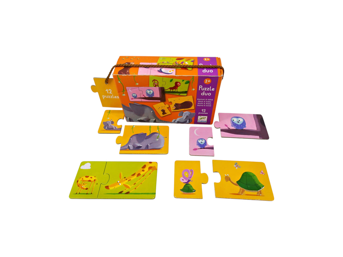 Puzzle duo - Maman et bébé - 12 Pièces