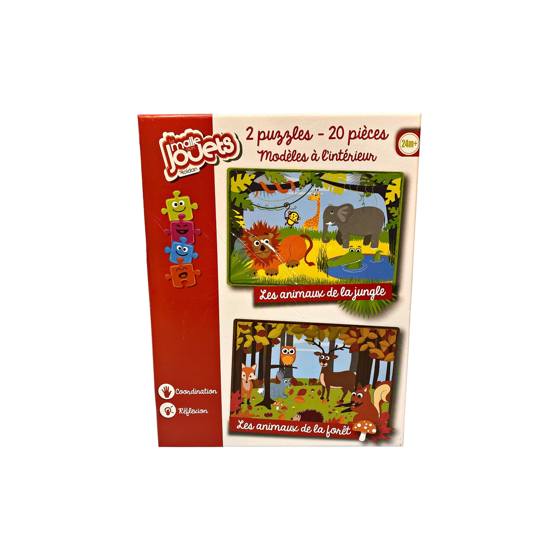 Puzzles - Animaux de la jungle et forêt - 2x20 pièces 