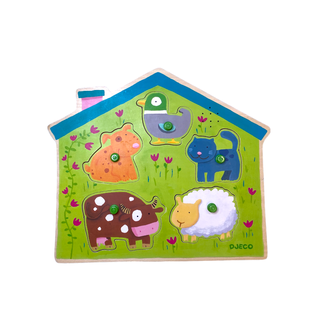 Puzzle en bois sonore - Animaux de la ferme