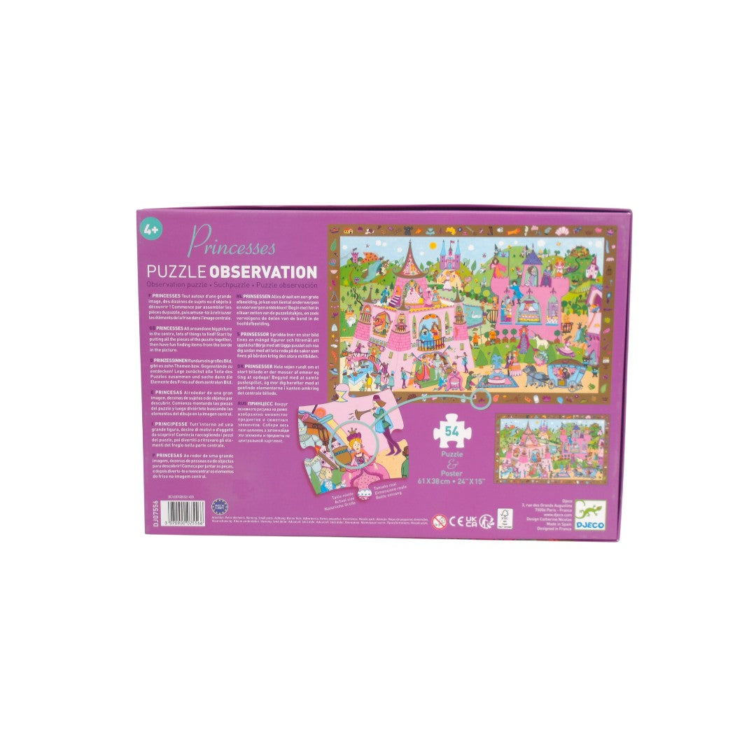 Puzzle Observation et poster - Princesses - 54 pièces