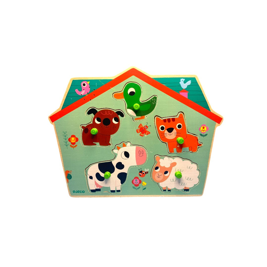 Puzzle sonore bois Ouaf woof - 5 pièces