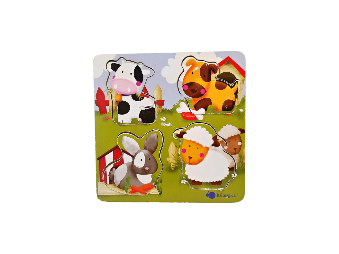 Puzzle encastrable - Animaux de la ferme - 4 pièces 