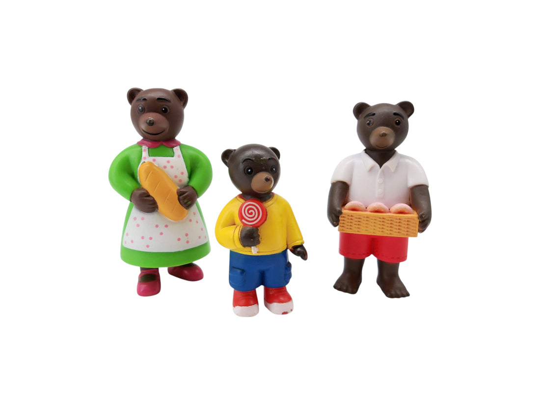 Figurines - Famille Petit Ours Brun - x3