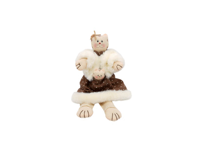 Peluche chat avec son chaton
