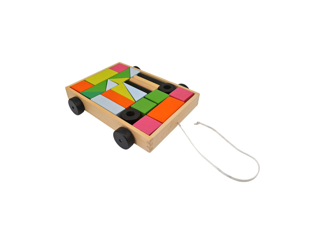 Charriot en bois - 24 cubes - Mula