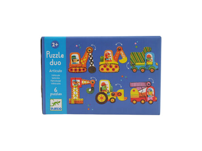 Puzzle Duo - Articulo véhicules -  6 puzzles