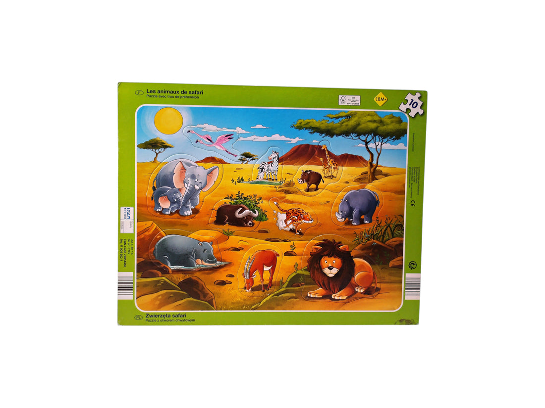 Puzzle cadre - Les animaux de Safari - 10 pièces