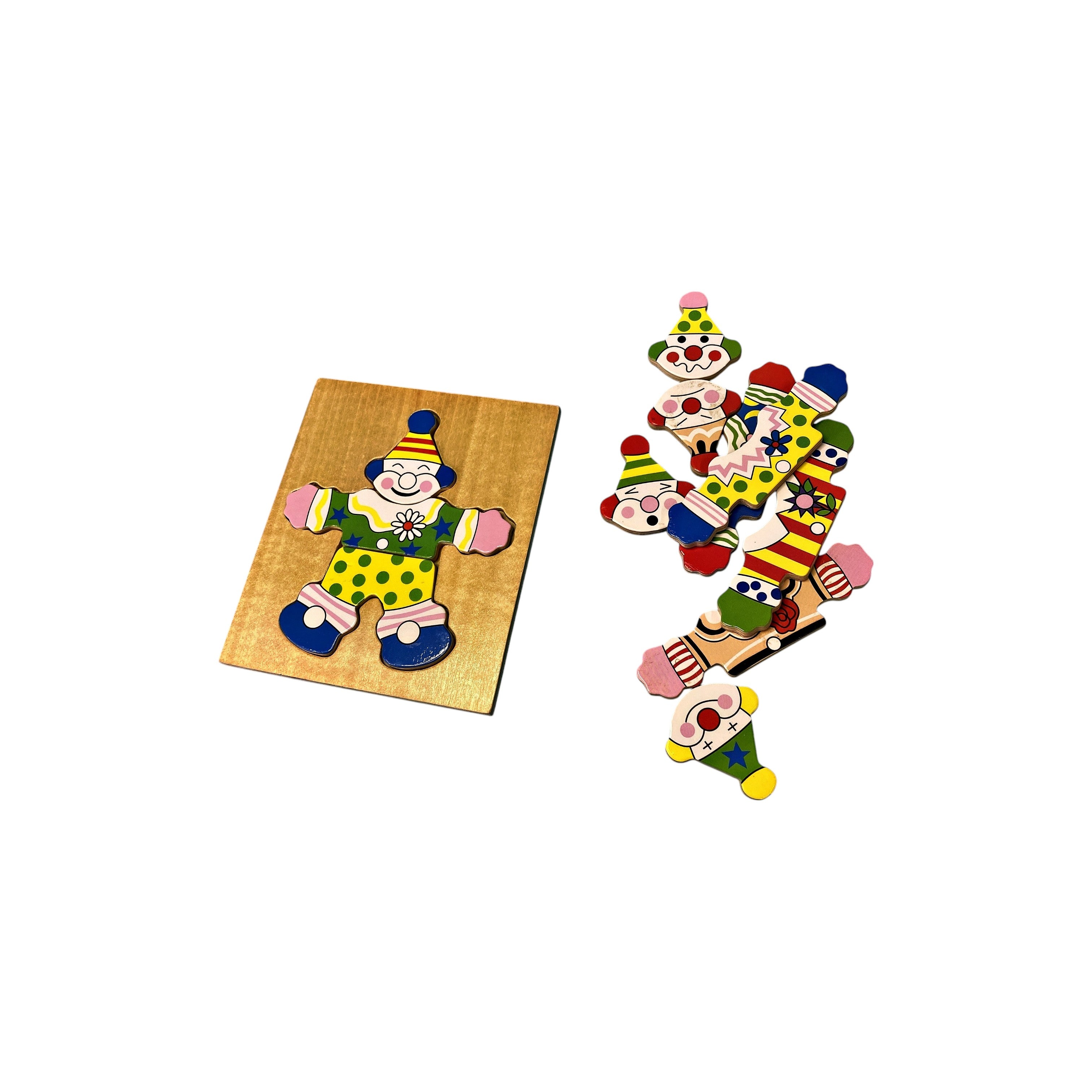 Puzzle en bois - Clown à habiller